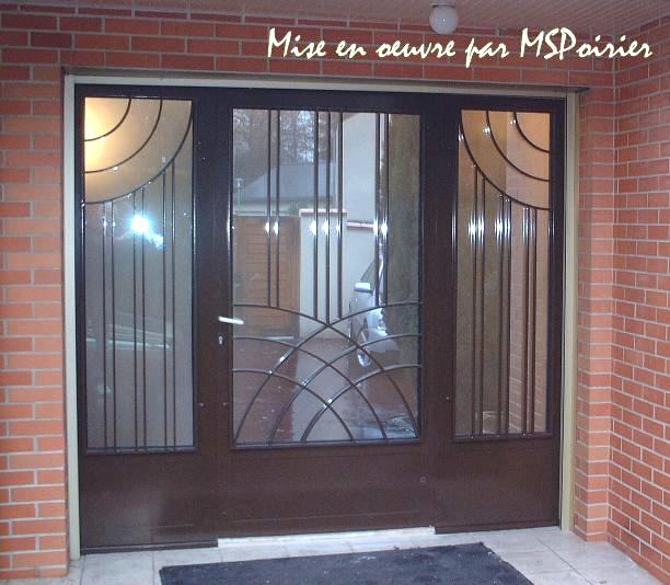 Porte d'entr&eacute;e en fer forg&eacute; mod&egrave;le art d&eacute;co