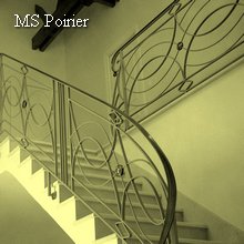 Rampe d escalier en fer forg&eacute; d&eacute;coratif mod&egrave;le Art D&eacute;co Bronze