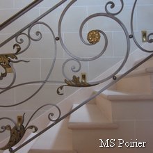 Rampe d escalier en fer forg&eacute; classique mod&egrave;le Louis XIV