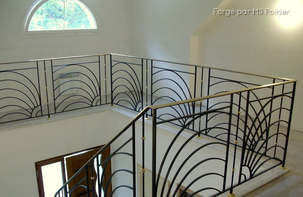 Rampe d'escalier en fer forgé modèle simple et économique